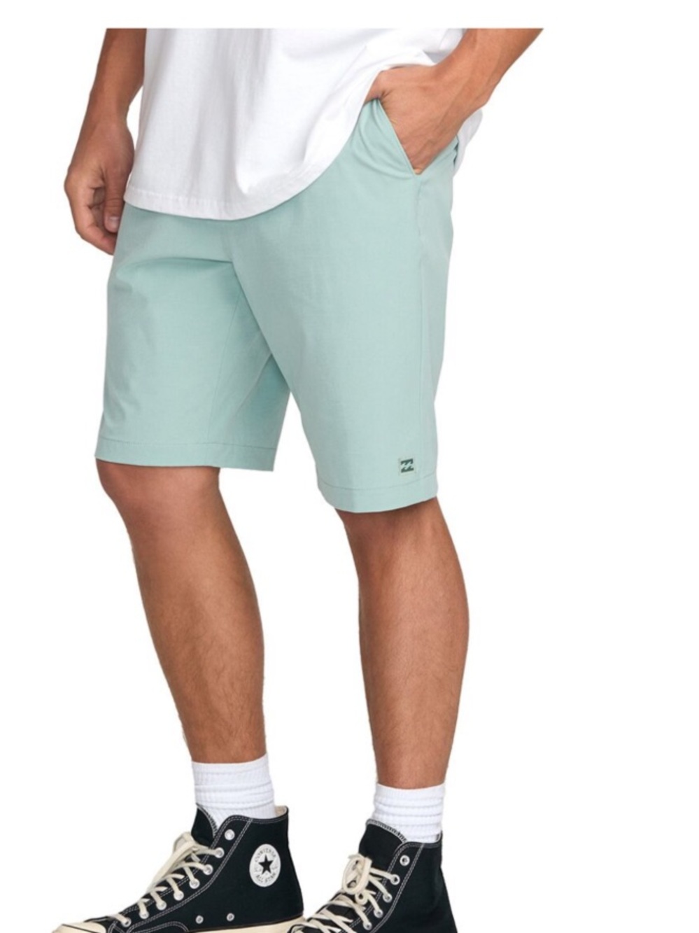 Billabong Crossfire Men's Sage Green Flat Front Performance Shorts Size 32